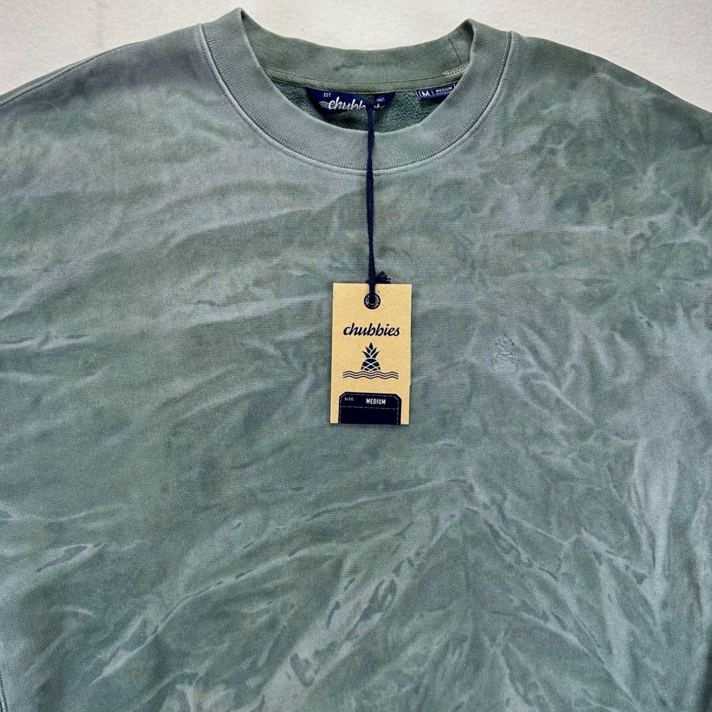 Chubbies The Marshland Pebble Wash Comfort Crewneck Sweatshirt Green Mens Medium - Picture 3 of 13